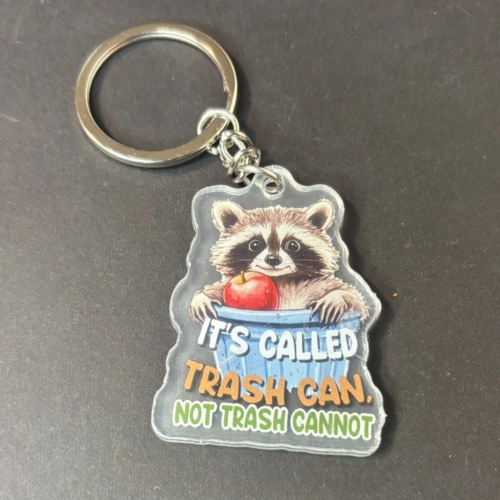 🔥RACCOON EMOTIONAL SUPPORT KEYCHAIN (TRASH CAN- style 2)